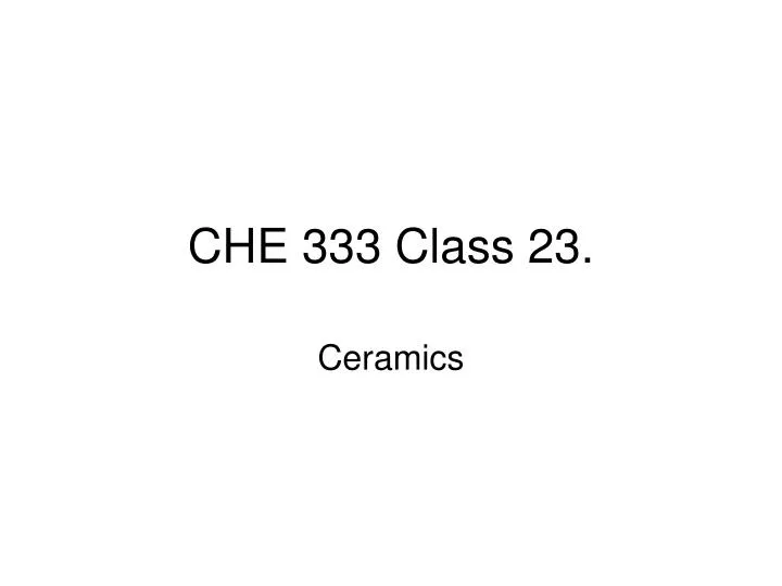 che 333 class 23