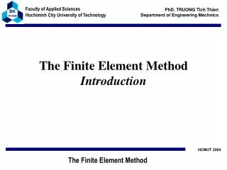 The Finite Element Method Introduction