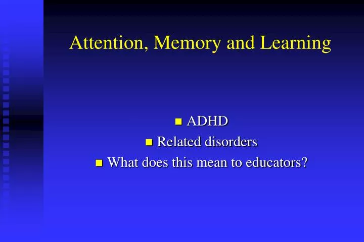 attention memory and learning