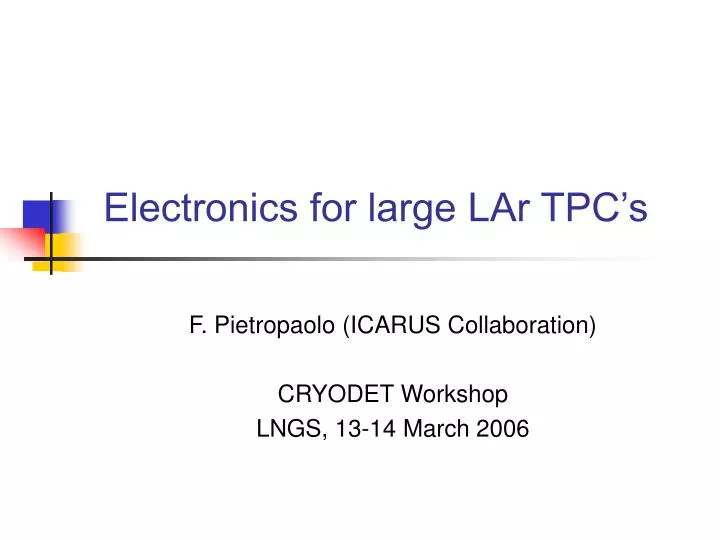 electronics for large lar tpc s