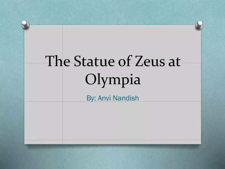 the statue of zeus at olympia