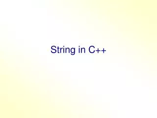 String in C++