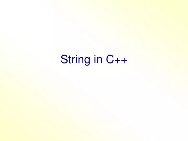 string in c