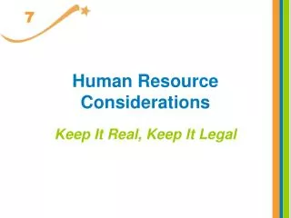 Human Resource Considerations