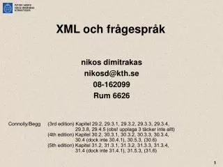 XML och frågespråk