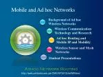 Mobile and Ad hoc Networks