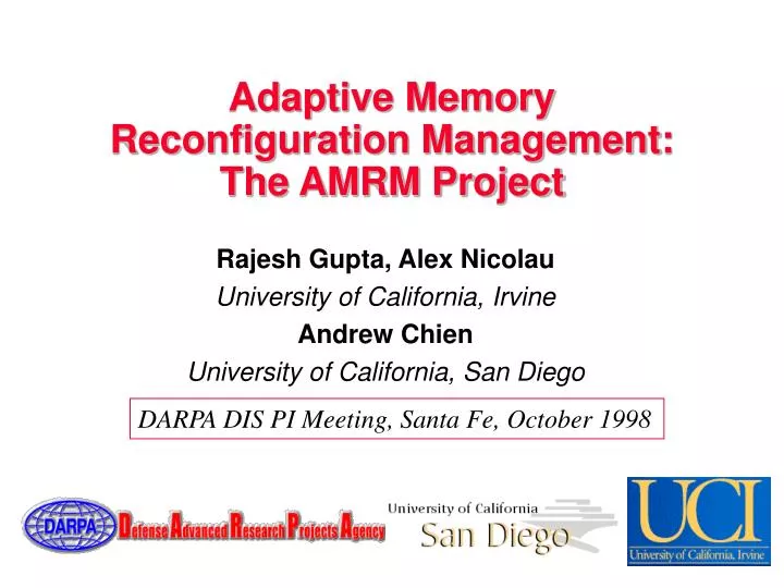 adaptive memory reconfiguration management the amrm project