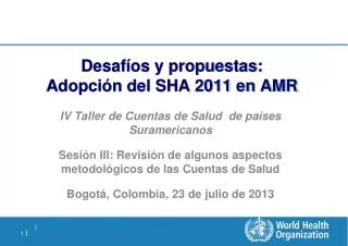 desaf os y propuestas adopci n del sha 2011 en amr