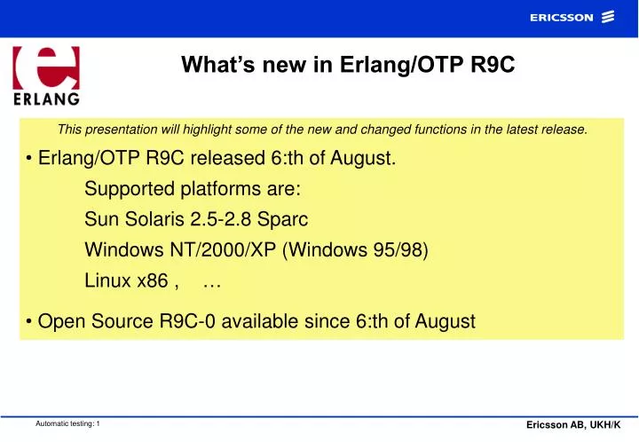 what s new in erlang otp r9c