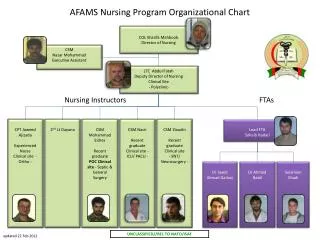 AFAMS Nursing Program Org Chart