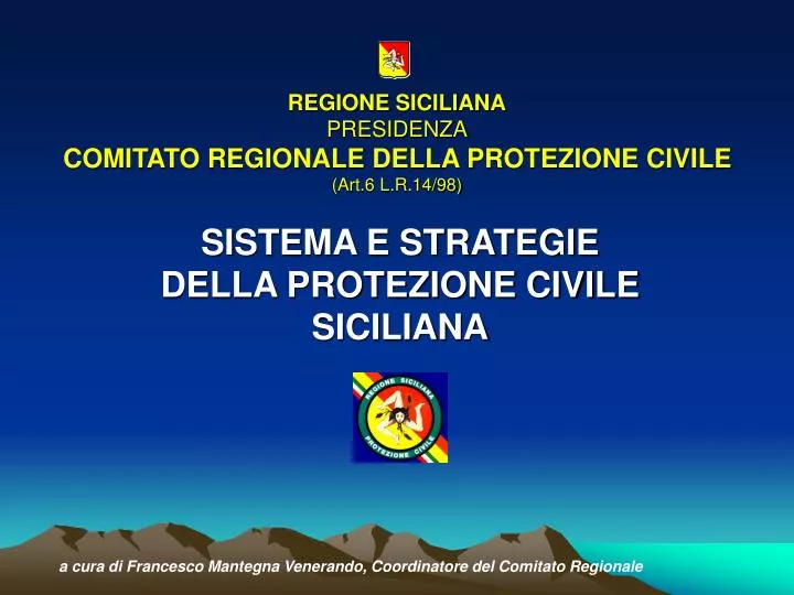 regione siciliana presidenza comitato regionale della protezione civile art 6 l r 14 98