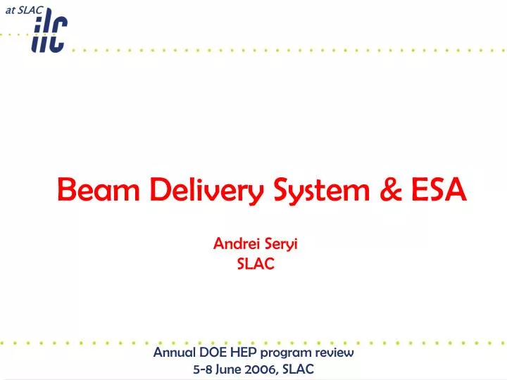 beam delivery system esa
