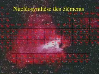 nucl osynth se des l ments