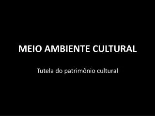meio ambiente cultural