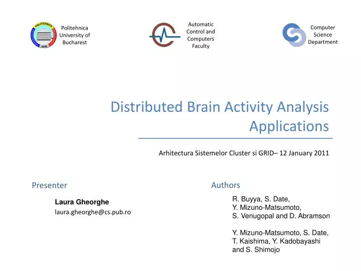 distributed brain activity analysis applications