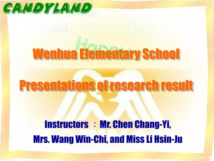 wenhua elementary school presentations of research result