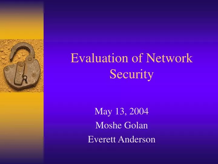 evaluation of network security