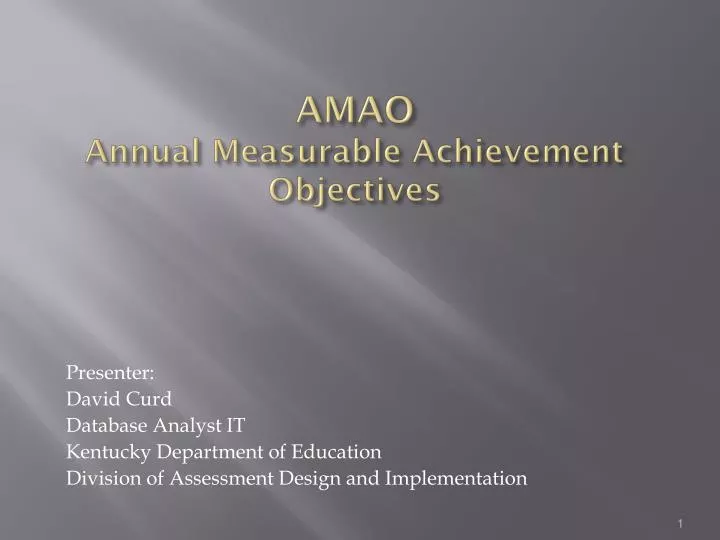 amao annual measurable achievement objectives