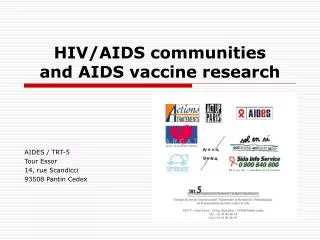 HIV/AIDS communities and AIDS vaccine research