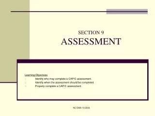 SECTION 9 ASSESSMENT