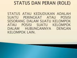status dan peran role