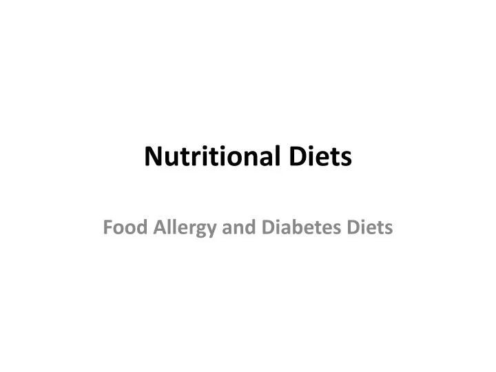 nutritional diets