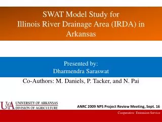 SWAT Model Study for Illinois River Drainage Area (IRDA) in Arkansas