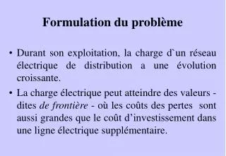 formulation du probl me