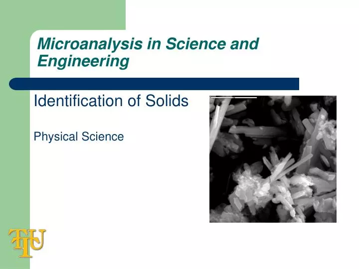 microanalysis in science and engineering
