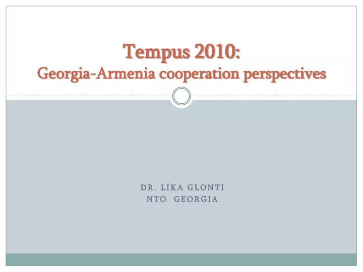tempus 2010 georgia armenia cooperation perspectives