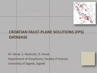 Croatian FAULT-plane solutions (fps) database