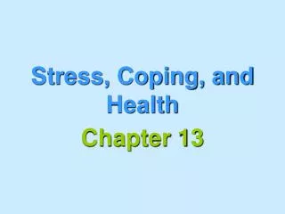 Stress, Coping, and Health