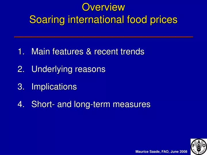 overview soaring international food prices