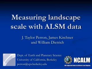 Measuring landscape scale with ALSM data