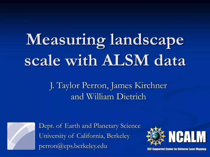 measuring landscape scale with alsm data