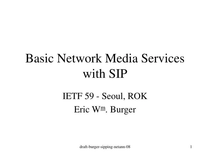 basic network media services with sip