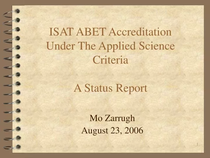 isat abet accreditation under the applied science criteria a status report
