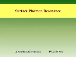 Surface Plasmon Resonance