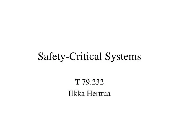 safety critical systems