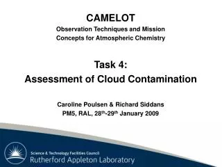 CAMELOT Observation Techniques and Mission Concepts for Atmospheric Chemistry Task 4:
