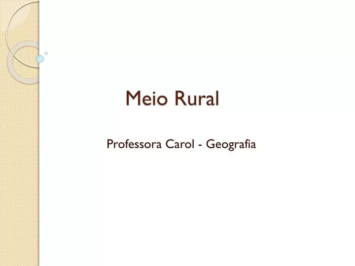 meio rural