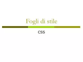 fogli di stile