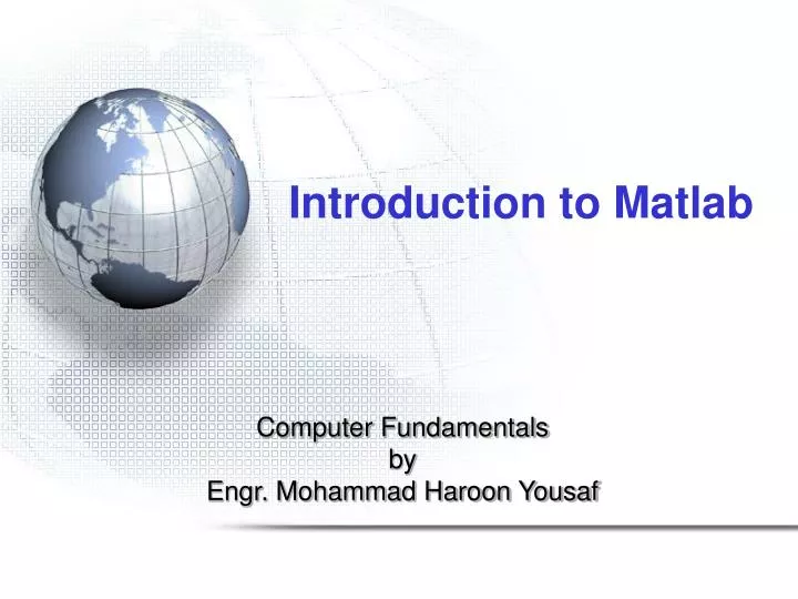 introduction to matlab