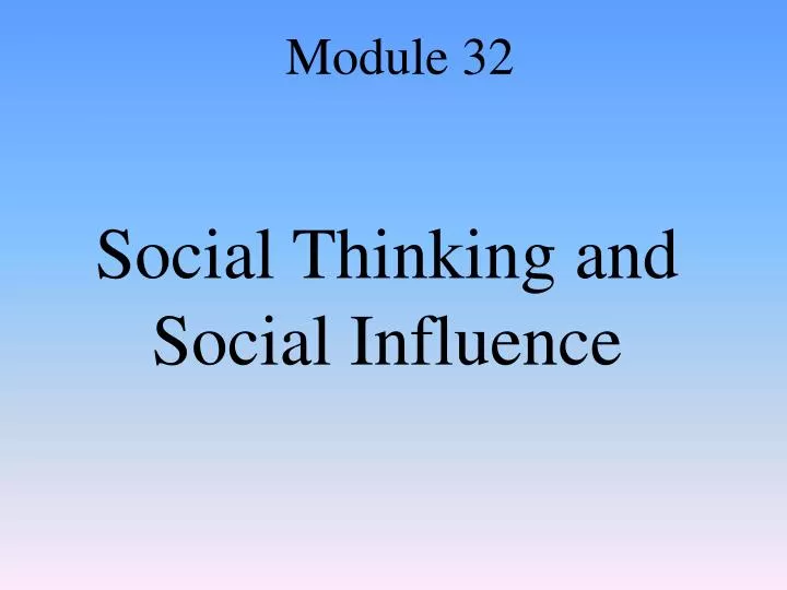 social thinking and social influence