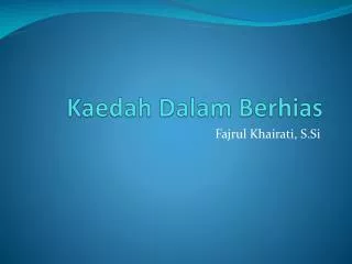 kaedah dalam berhias