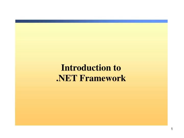 introduction to net framework