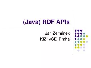 (Java) RDF APIs