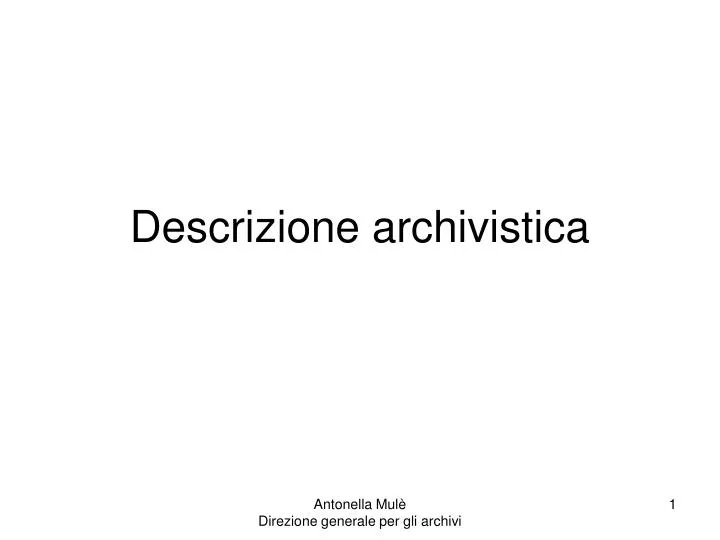 descrizione archivistica