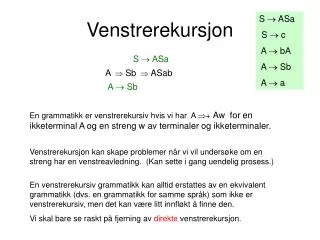 venstrerekursjon