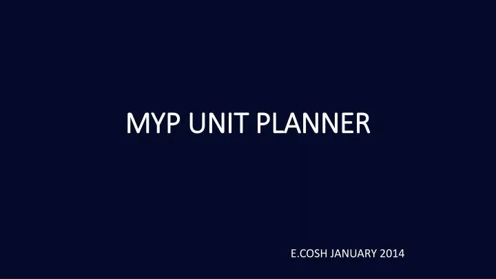 myp unit planner